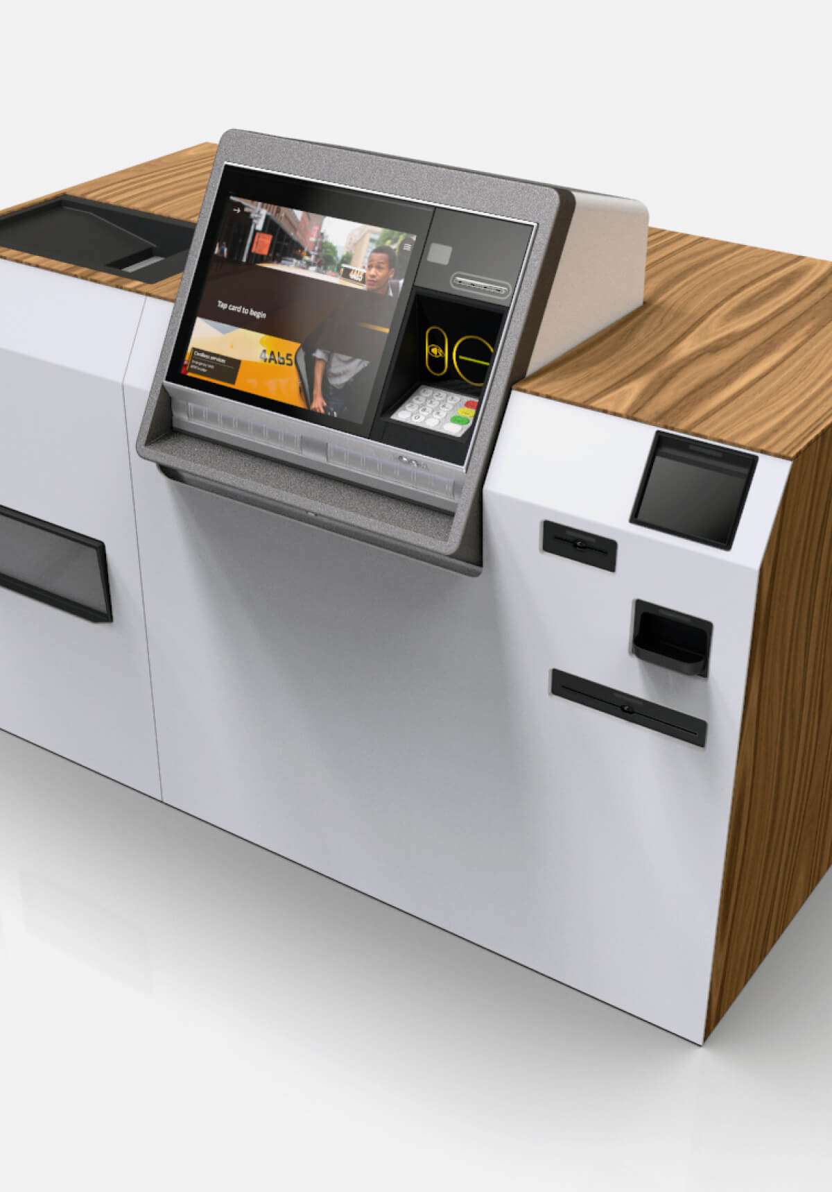 Business banking customer walking in branch